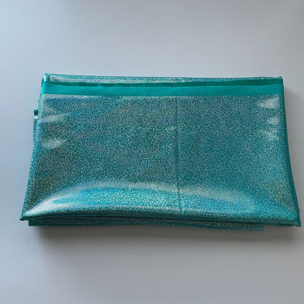 Spandex Fabric Stretch Emerald Blue Dance Skate Gymnastics Pageant Cheer Twirl - Picture 6 of 6